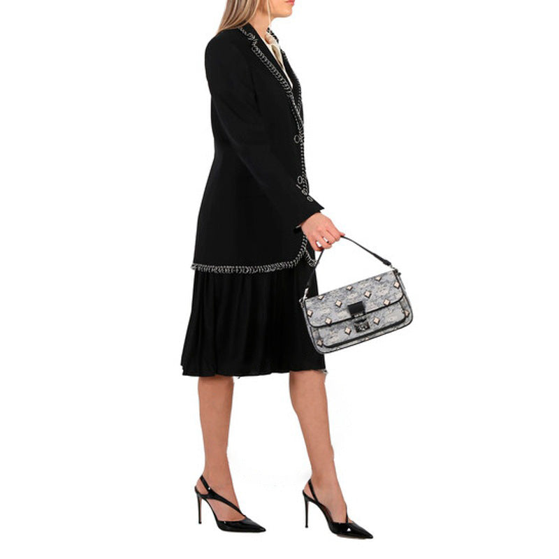 Bolsa Crossbody Ladies Grey in Vintage Jacquard Monogram