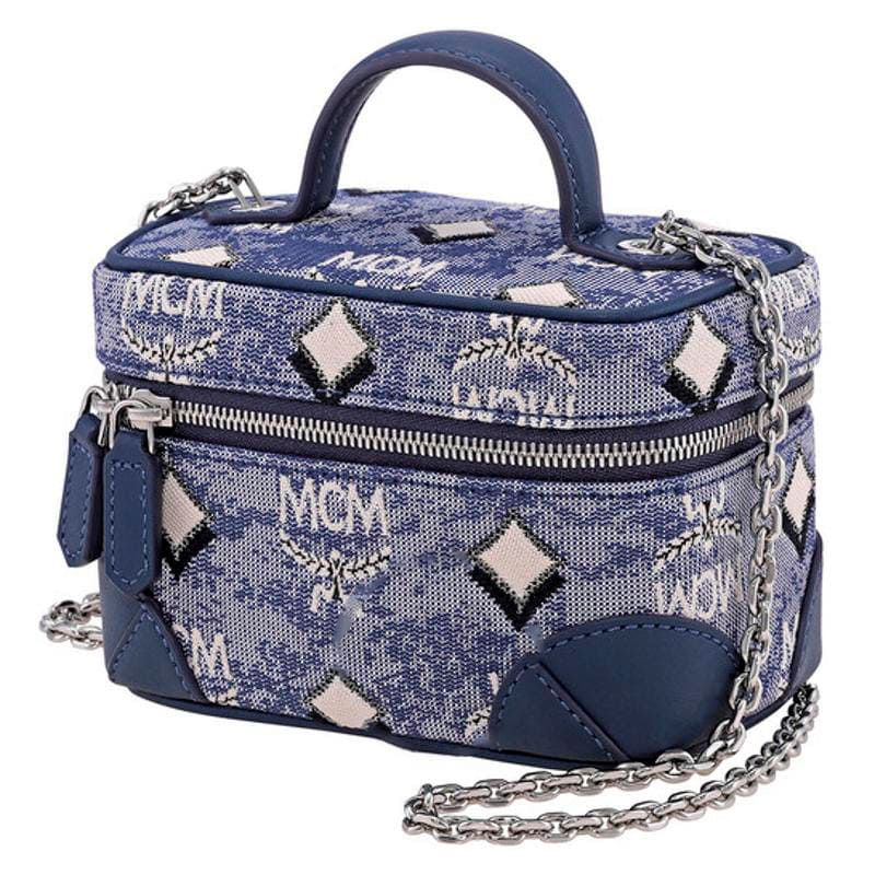 Bolsa Crossbody Ladies XMini Blue Rockstar Vanity Case in Vintage Jacquard Monogram - Mercado de Luxo - O Maior E-Commerce de Bens, Produtos e Serviços de Luxo do Brasil.