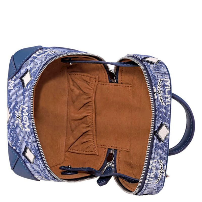 Bolsa Crossbody Ladies XMini Blue Rockstar Vanity Case in Vintage Jacquard Monogram