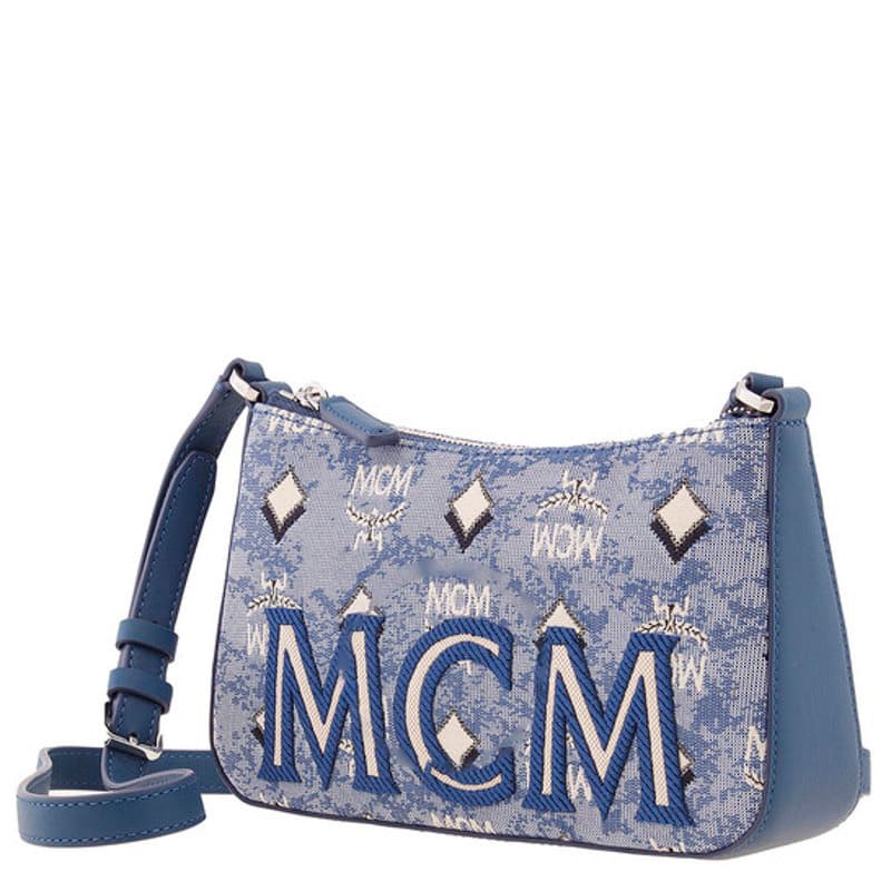 Bolsa Shoulder Ladies Blue in Vintage Jacquard Monogram