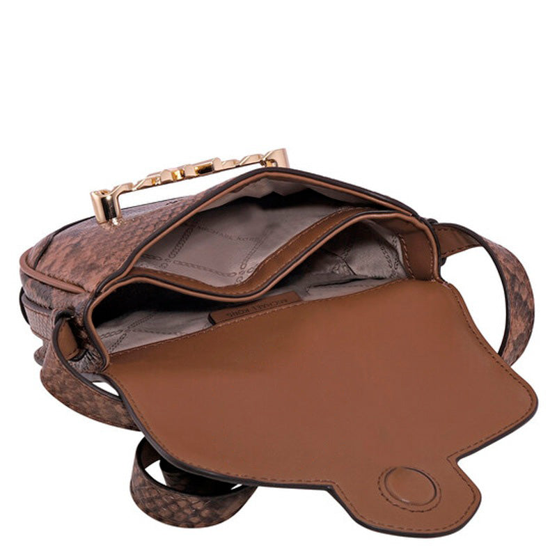 Bolsa Crossbody Snakeskin Effect Saddle