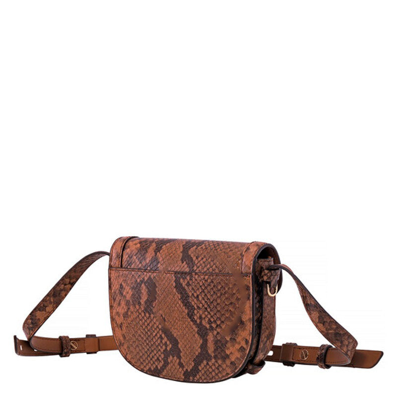 Bolsa Crossbody Snakeskin Effect Saddle