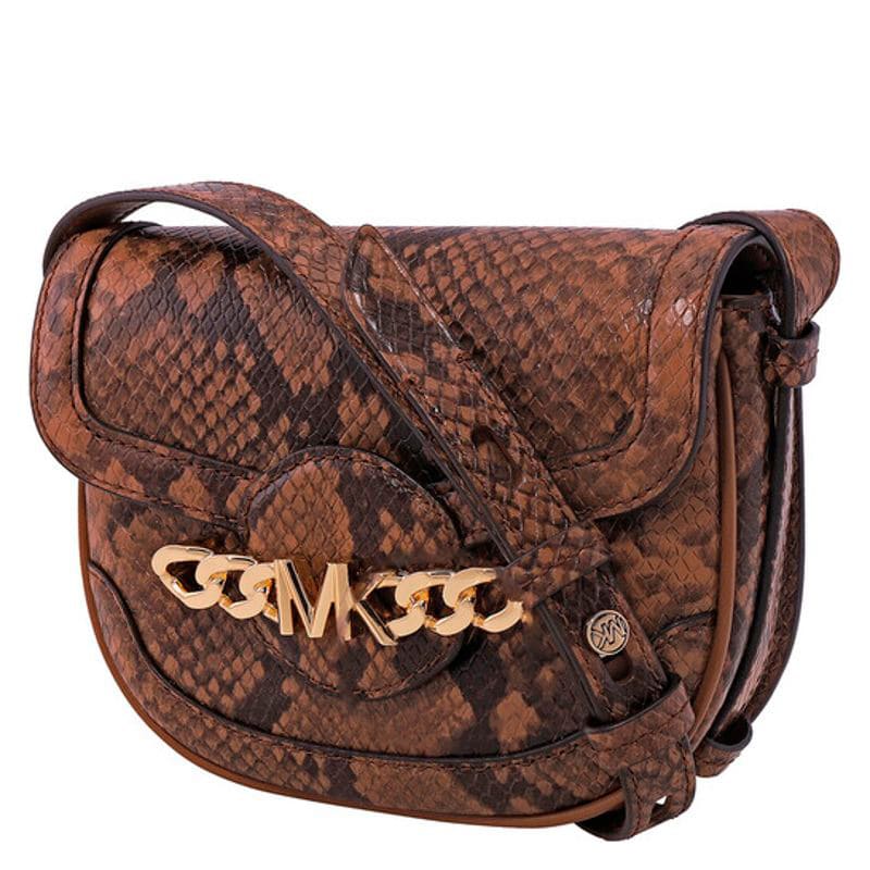 Bolsa Crossbody Snakeskin Effect Saddle