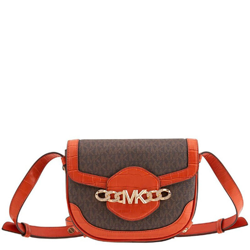 Bolsa Crossbody Hally Signature Logoprint Saddle - Mercado de Luxo - O Maior E-Commerce de Bens, Produtos e Serviços de Luxo do Brasil.