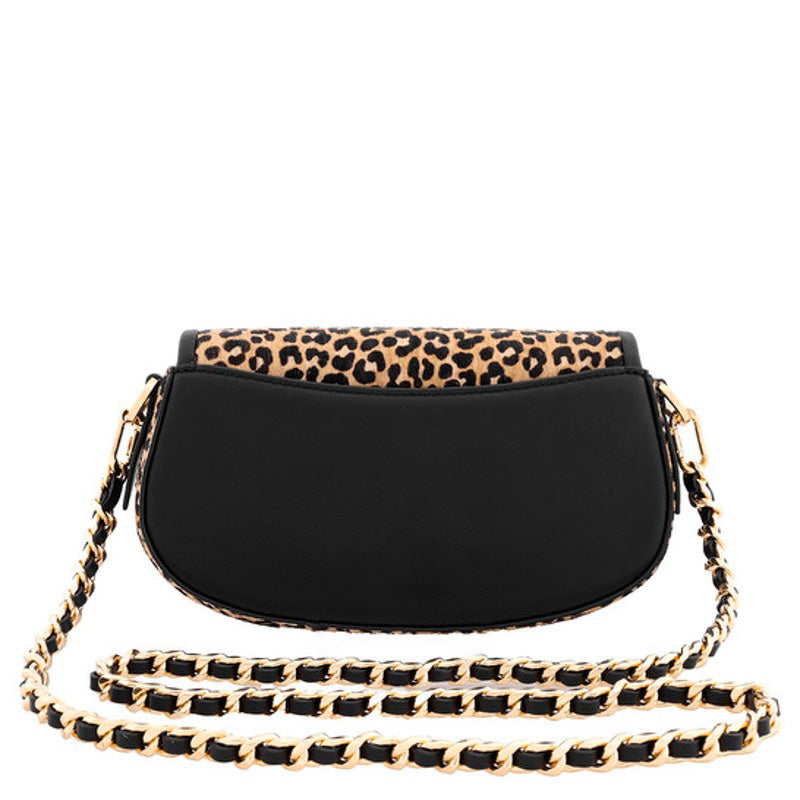 Bolsa Shoulder Leopard Pattern Logo Padlock Small