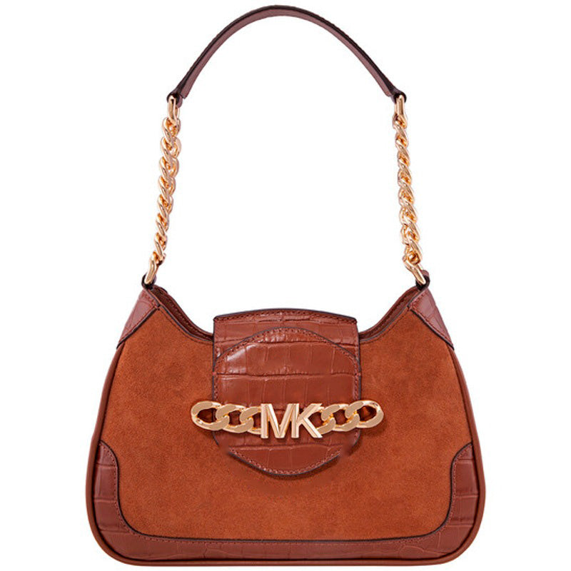 Bolsa Shoulder Ladies Hally Small Suede And Crocodile Embossed - Mercado de Luxo - O Maior E-Commerce de Bens, Produtos e Serviços de Luxo do Brasil.