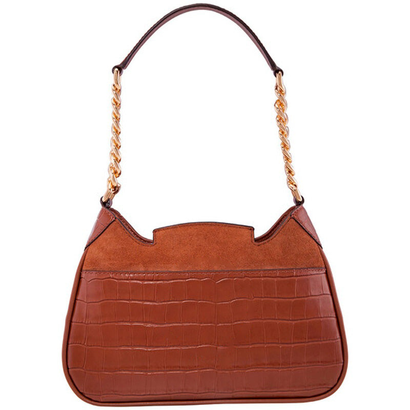 Bolsa Shoulder Ladies Hally Small Suede And Crocodile Embossed
