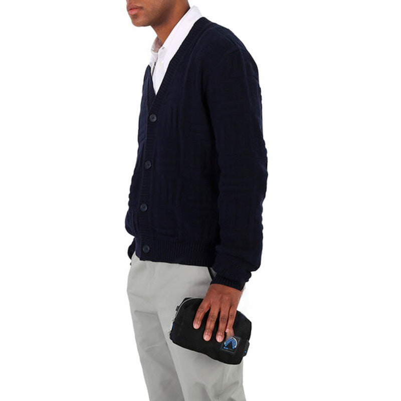 Bolsa Necessaire Black Blue Spirit Medium Nylon Trim Case Luxury