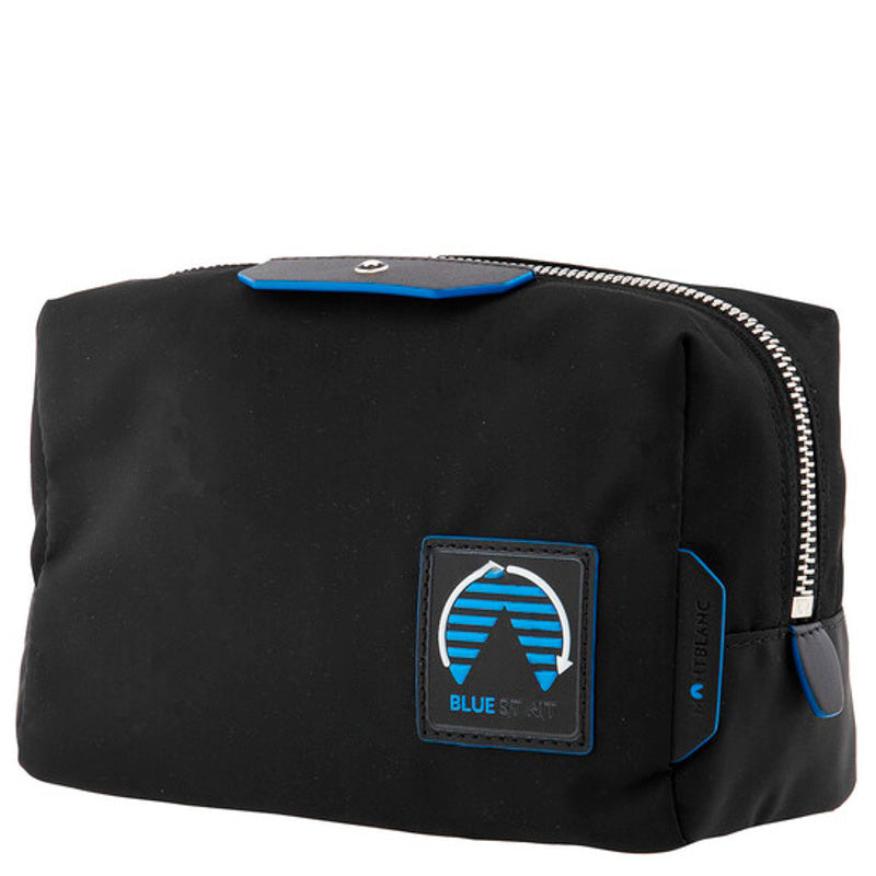 Bolsa Necessaire Black Blue Spirit Medium Nylon Trim Case Luxury