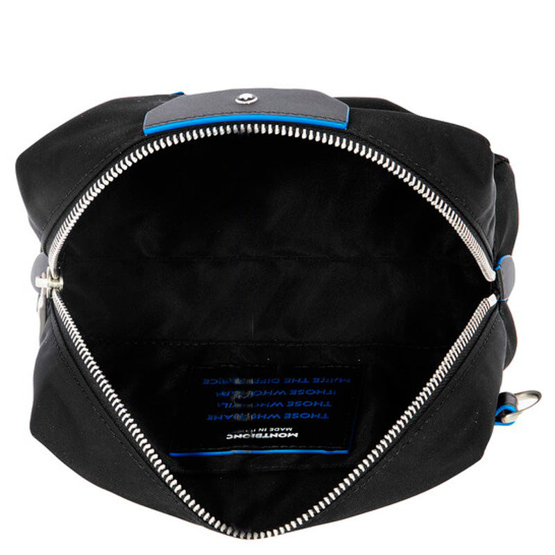 Bolsa Necessaire Black Blue Spirit Medium Nylon Trim Case Luxury