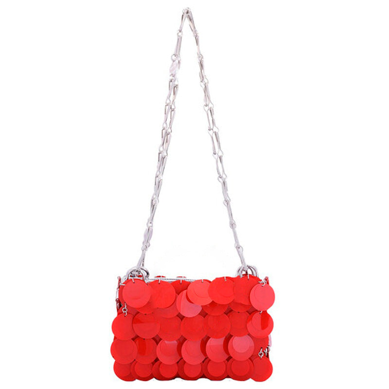 Bolsa Shoulder Red Sparkle Discs - Mercado de Luxo - O Maior E-Commerce de Bens, Produtos e Serviços de Luxo do Brasil.