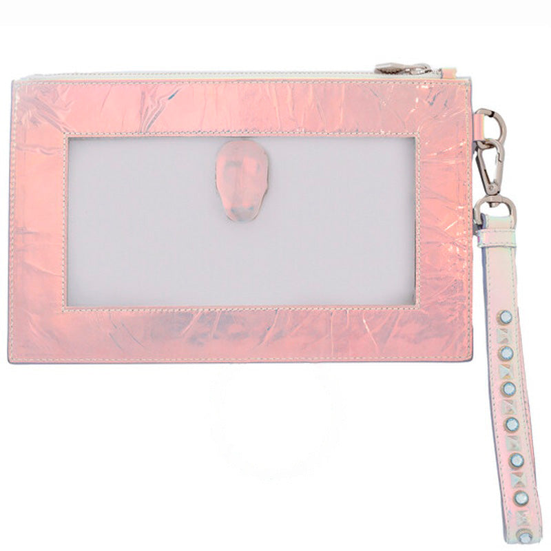 Bolsa Clutch Studded Transparent With Strap