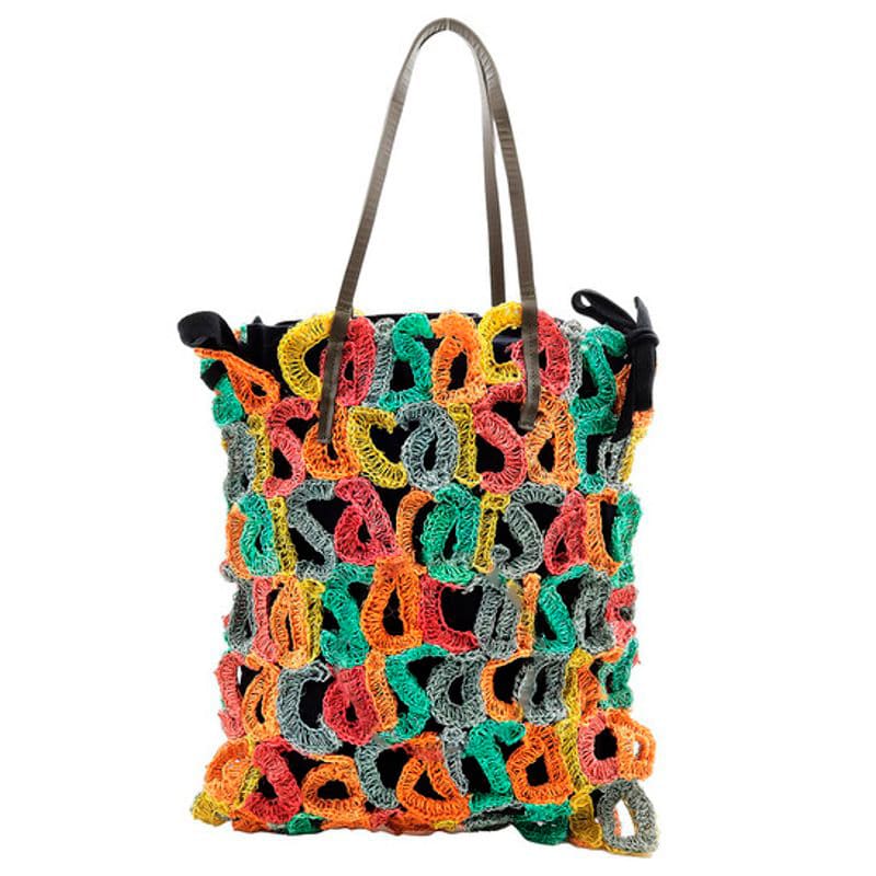 Bolsa Shopper Multicolor Crochet Logo - Mercado de Luxo - O Maior E-Commerce de Bens, Produtos e Serviços de Luxo do Brasil.