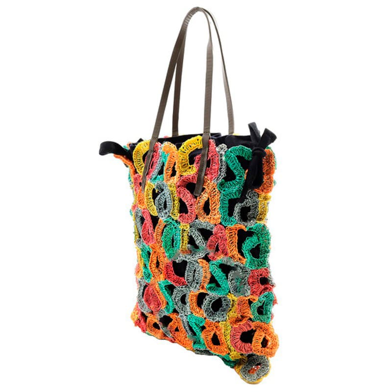 Bolsa Shopper Multicolor Crochet Logo