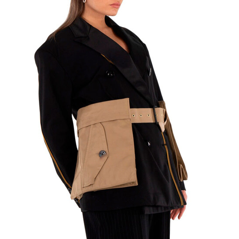 Bolsa Pocket Ladies Beige Cotton Gabardine Belt