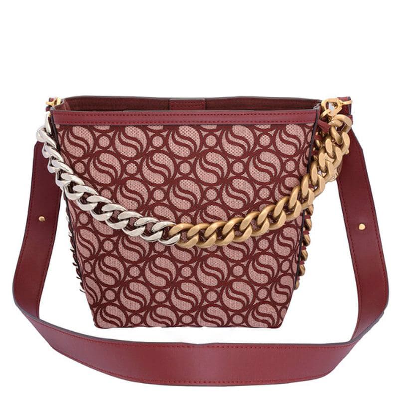 Bolsa Bucket Burgundy Ladies S Wave Monogram