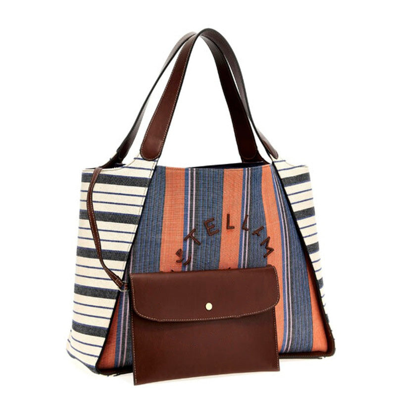 Bolsa Shopper Striped Logo Embroidered Cotton - Mercado de Luxo - O Maior E-Commerce de Bens, Produtos e Serviços de Luxo do Brasil.