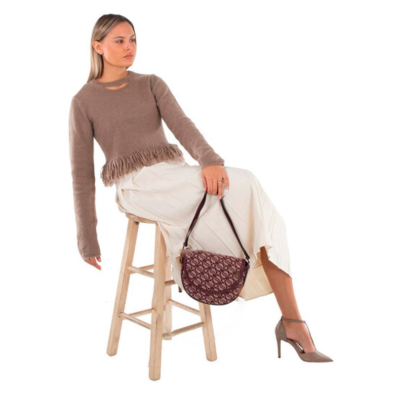 Bolsa Shoulder Ladies Burgundy Frayme Medium SWave Flap