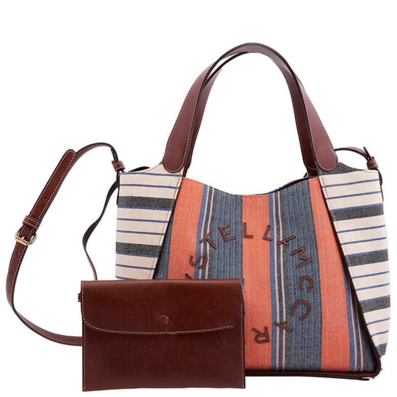 Bolsa Shopper Logo Lettering Stripe Pattern - Mercado de Luxo - O Maior E-Commerce de Bens, Produtos e Serviços de Luxo do Brasil.