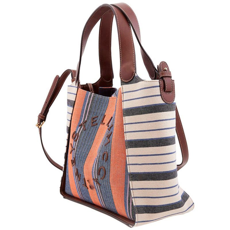 Bolsa Shopper Logo Lettering Stripe Pattern