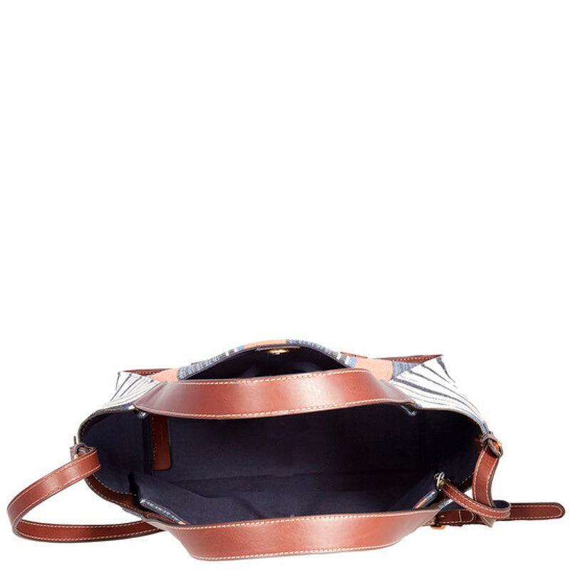 Bolsa Shopper Logo Lettering Stripe Pattern
