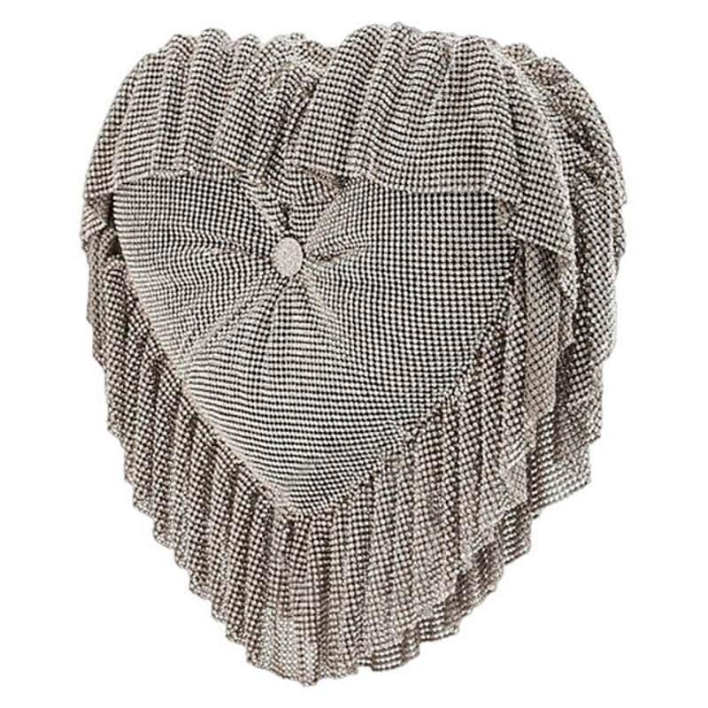 Bolsa Clutch Crystal Mesh Heart Pillow