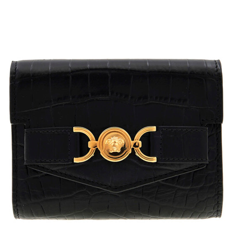 Bolsa Wallet Croc Effect Medusa &apos95 Trifold - Mercado de Luxo - O Maior E-Commerce de Bens, Produtos e Serviços de Luxo do Brasil.