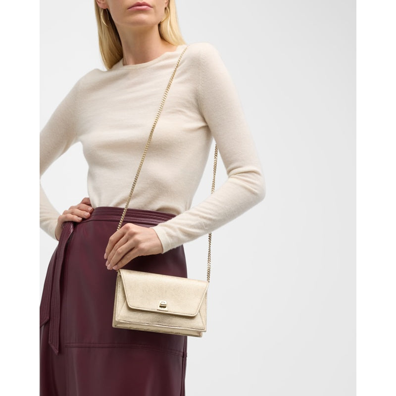 Bolsa Crossbody Anouk Metallic Lizard-Embossed