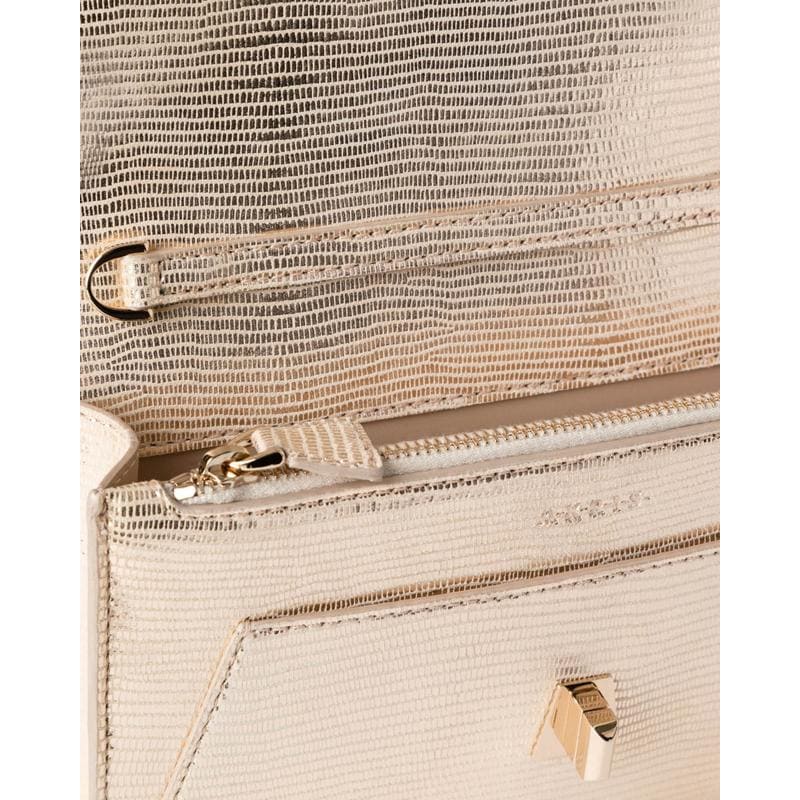 Bolsa Crossbody Anouk Metallic Lizard-Embossed