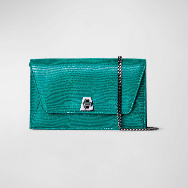 Bolsa Crossbody Anouk Lizard-Print w/ Chain - Mercado de Luxo - O Maior E-Commerce de Bens, Produtos e Serviços de Luxo do Brasil.