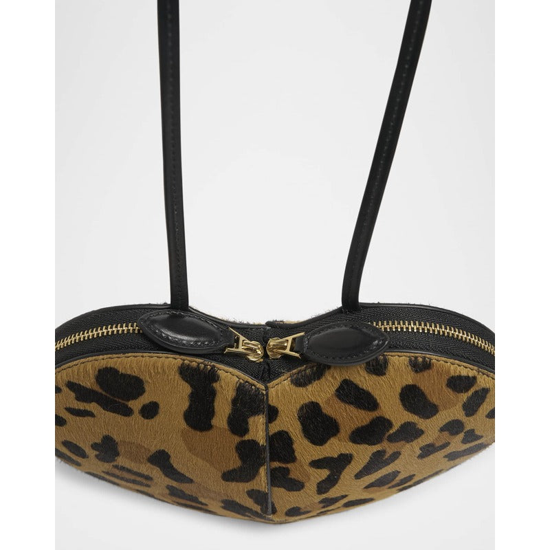 Bolsa Crossbody Le Coeur in Leopard Calf Hair