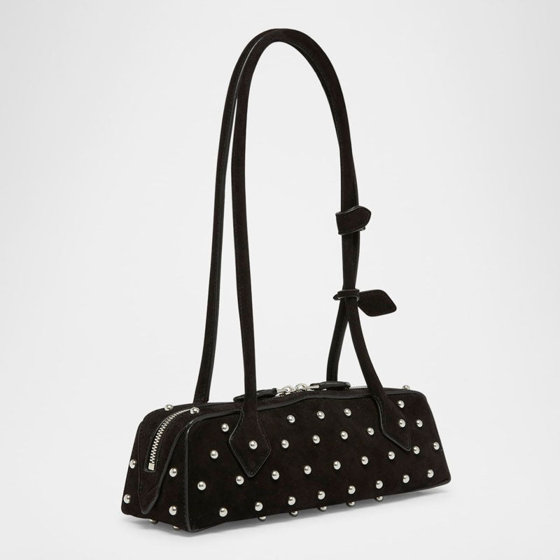 Bolsa Shoulder Le Teckel Small in Studded Suede - Mercado de Luxo - O Maior E-Commerce de Bens, Produtos e Serviços de Luxo do Brasil.
