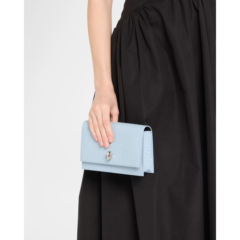 Bolsa Crossbody Mini Skull Croc-Embossed