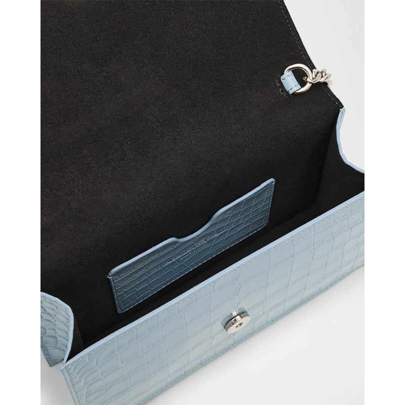 Bolsa Crossbody Mini Skull Croc-Embossed