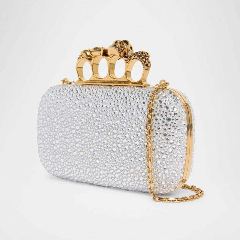 Bolsa Clutch Skull Four Ring Embellished - Mercado de Luxo - O Maior E-Commerce de Bens, Produtos e Serviços de Luxo do Brasil.