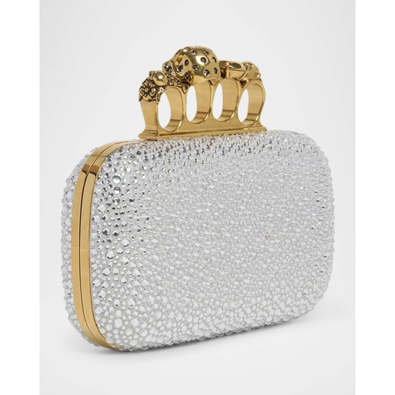 Bolsa Clutch Skull Four Ring Embellished