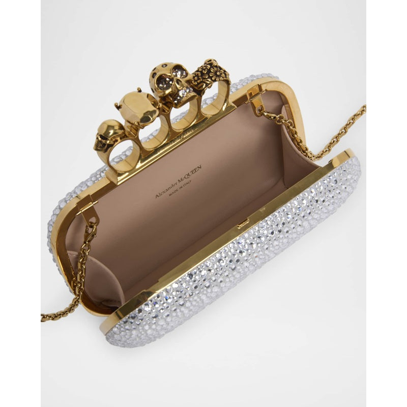 Bolsa Clutch Skull Four Ring Embellished