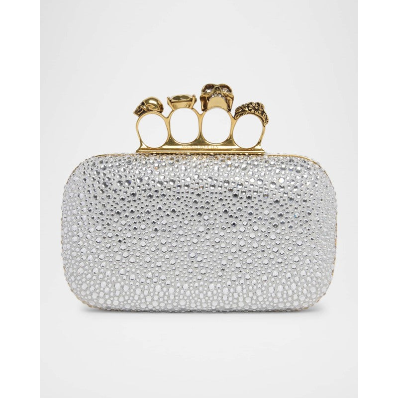 Bolsa Clutch Skull Four Ring Embellished