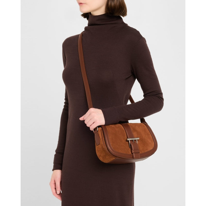 Bolsa Shoulder T-Bar Saddle Suede