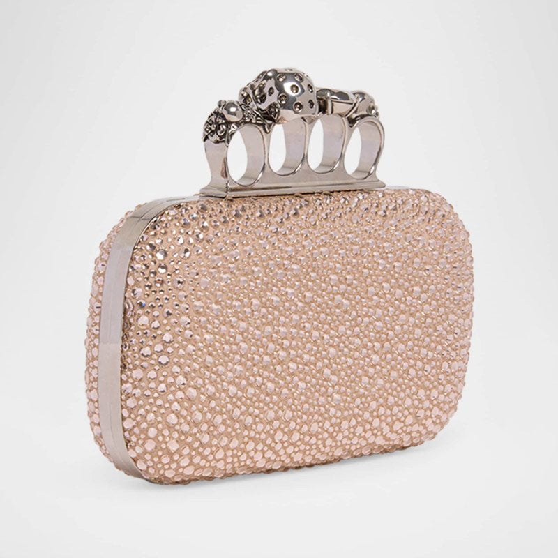 Bolsa Clutch Skull Four Ring Embellished - Mercado de Luxo - O Maior E-Commerce de Bens, Produtos e Serviços de Luxo do Brasil.