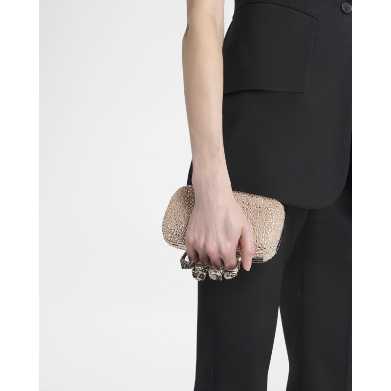 Bolsa Clutch Skull Four Ring Embellished