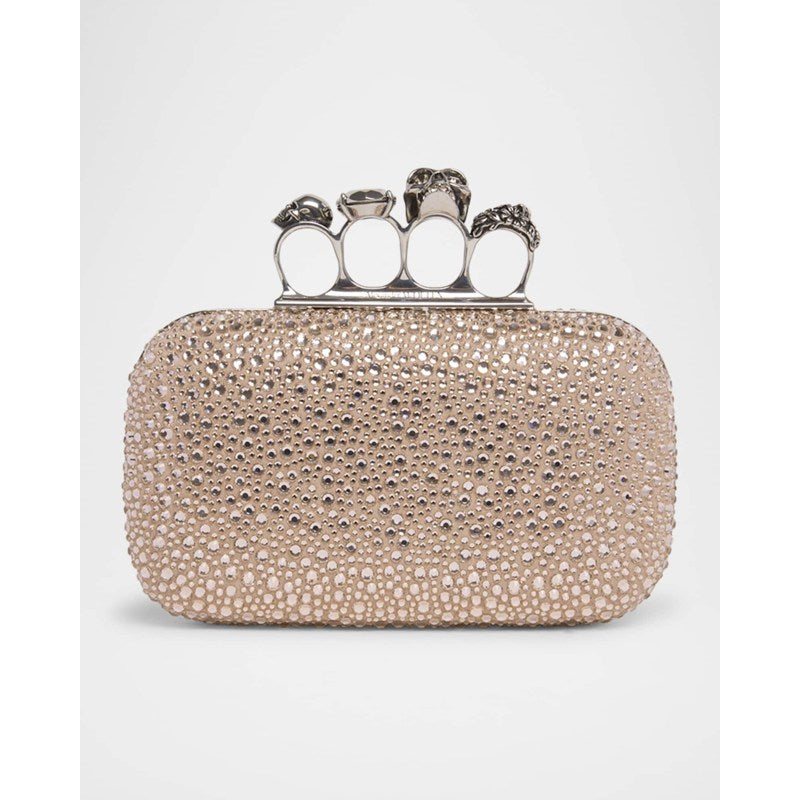 Bolsa Clutch Skull Four Ring Embellished