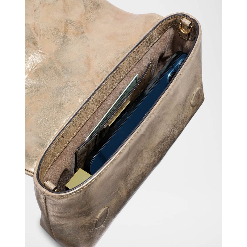Bolsa Crossbody Molton Ruched Metallic