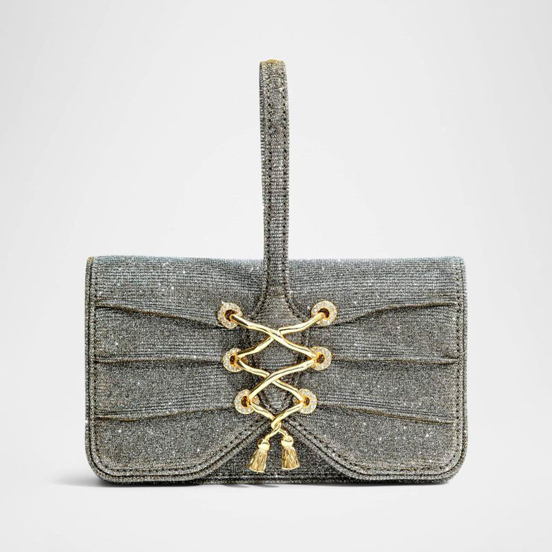 Bolsa Wallet Lace-Up Glitter Wristlet - Mercado de Luxo - O Maior E-Commerce de Bens, Produtos e Serviços de Luxo do Brasil.
