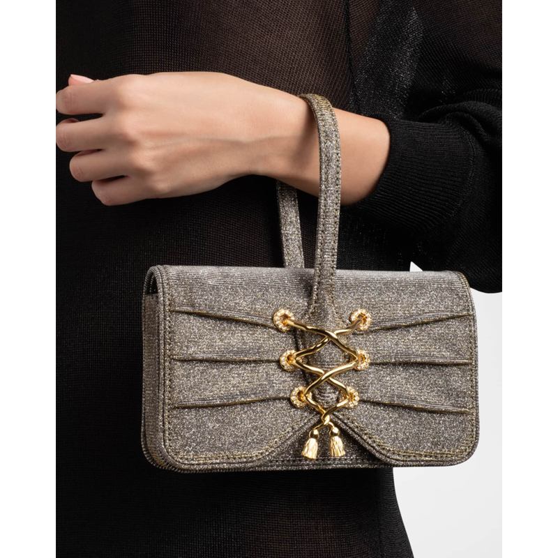 Bolsa Wallet Lace-Up Glitter Wristlet