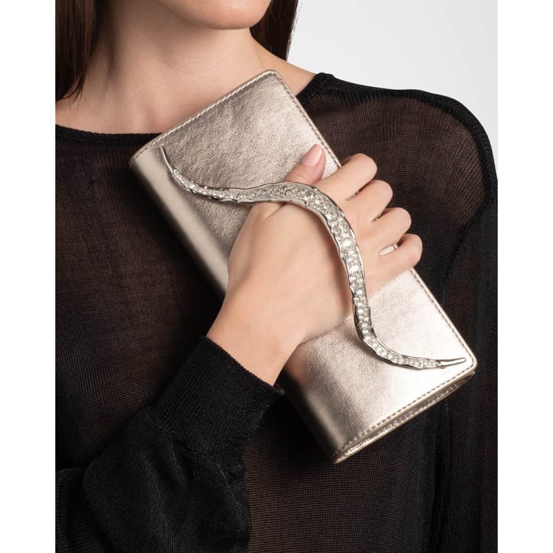 Bolsa Clutch Crystal Curve Metallic