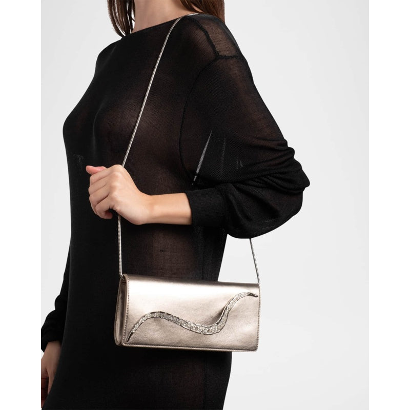 Bolsa Clutch Crystal Curve Metallic