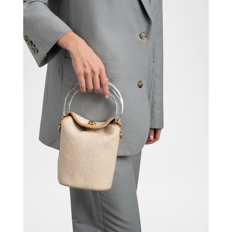Bolsa Bucket Liquid Lucite Raffia