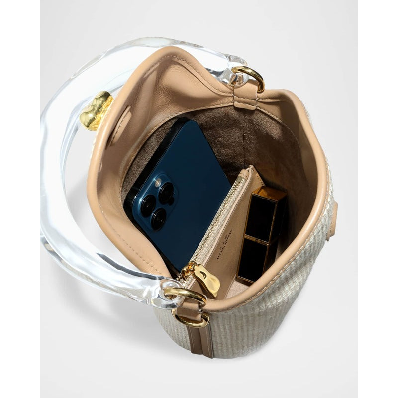 Bolsa Bucket Liquid Lucite Raffia