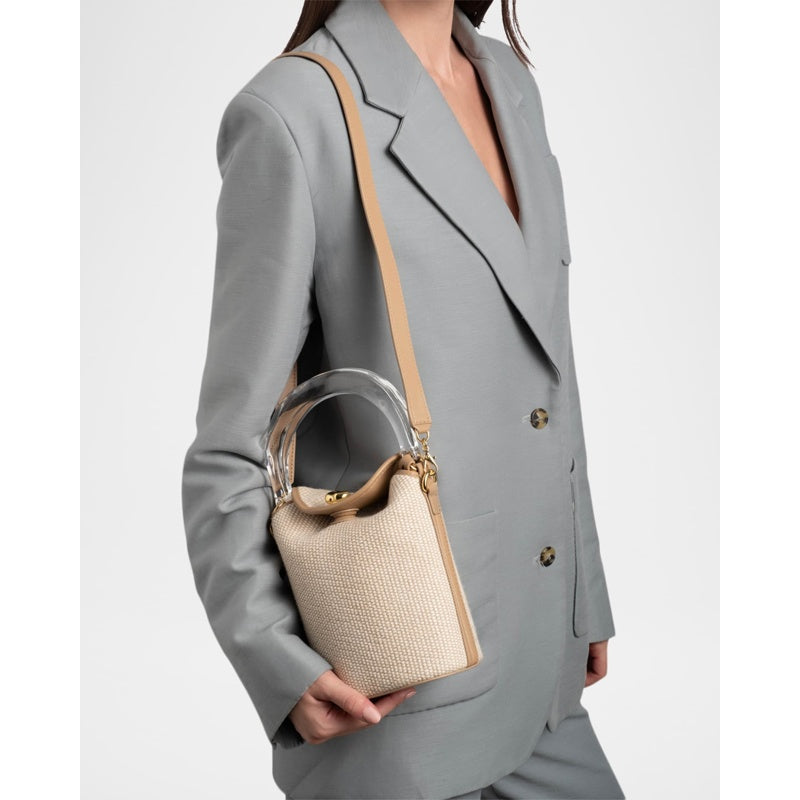 Bolsa Bucket Liquid Lucite Raffia